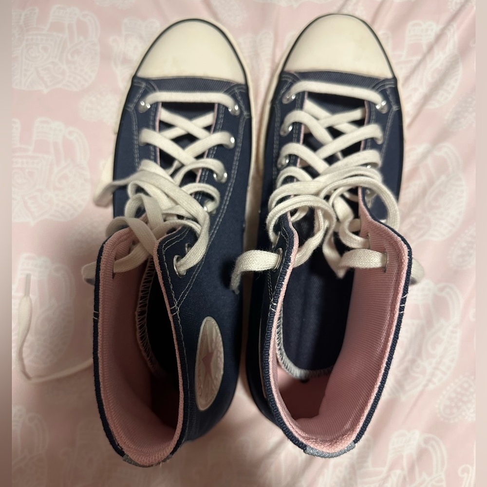 Women's Navy and Pink Platform Sneakers